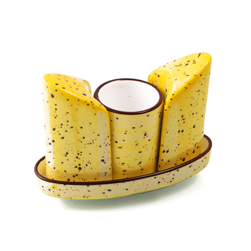 Porceletta Color Glaze Porcelain 4 Pcs Condiment Set - Al Makaan Store