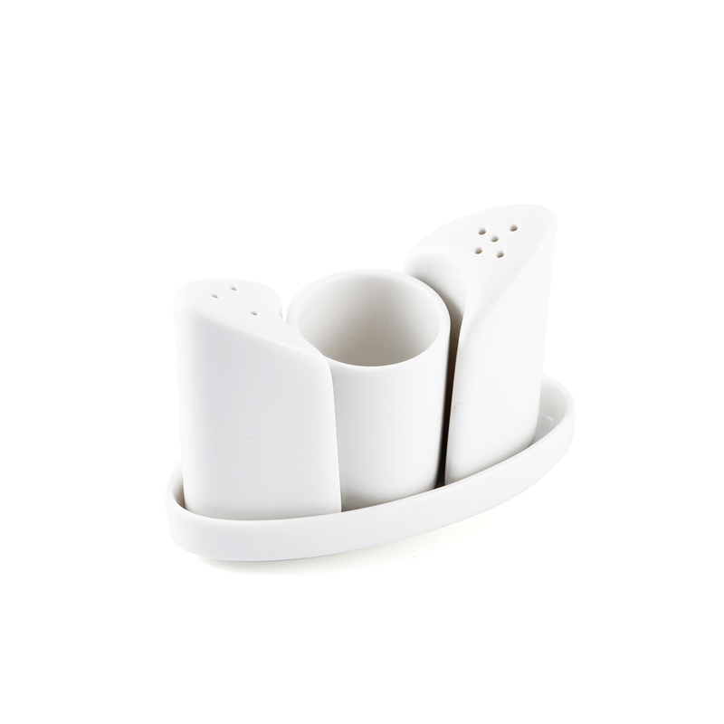 Porceletta Ivory Porcelain 4 Piece Condiment Set - Al Makaan Store