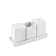 Porceletta Ivory Porcelain Square Salt & Pepper Shakers - Al Makaan Store