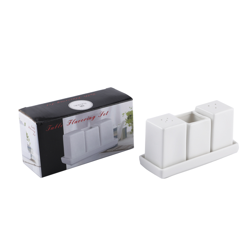 Porceletta Ivory Porcelain Square Salt & Pepper Shakers - Al Makaan Store