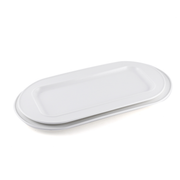 Porceletta Ivory Porcelain Oval Rectangular Inner Plate - Al Makaan Store