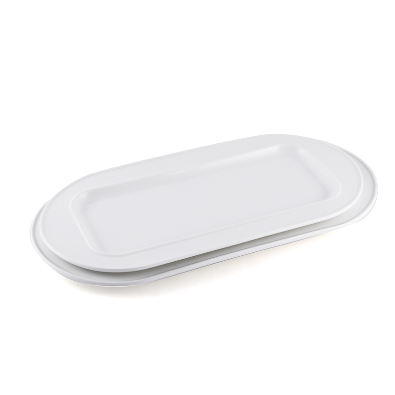 Porceletta Ivory Porcelain Oval Rectangular Inner Plate - Al Makaan Store