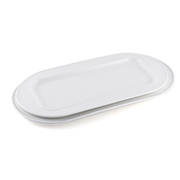 Porceletta Ivory Porcelain Oval Rectangular Inner Plate - Al Makaan Store