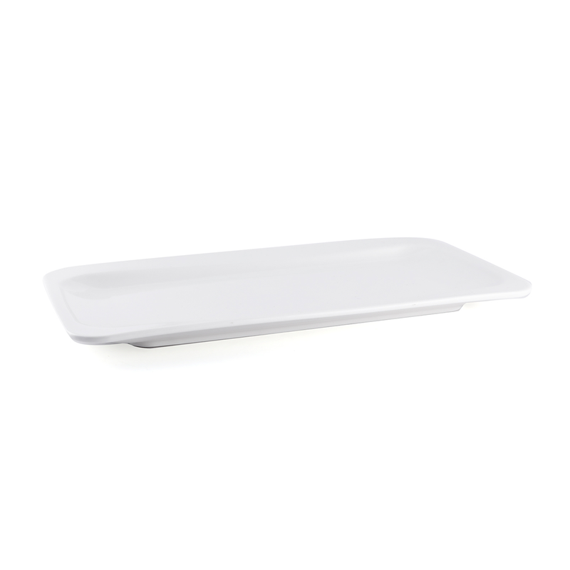 Porceletta Ivory Porcelain Rectangular Two Edge Rim Plate - Al Makaan Store
