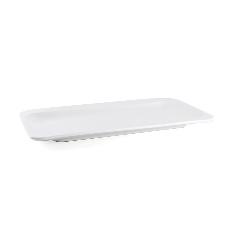 Porceletta Ivory Porcelain Rectangular Two Edge Rim Plate - Al Makaan Store