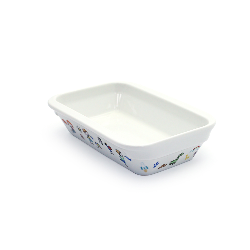 Porceletta Ivory Porcelain Kids Rectangular Deep Dish - Al Makaan Store