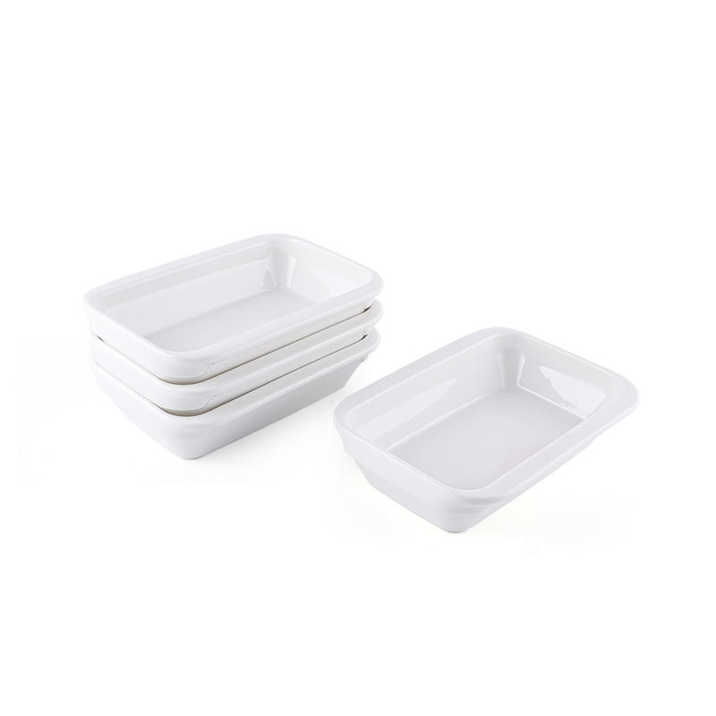 Porceletta Ivory Porcelain Rectangular Dish 14 cm - Al Makaan Store