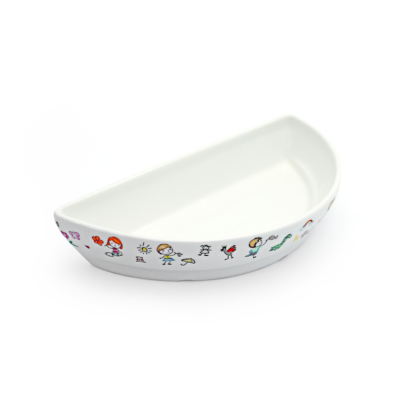 Porceletta Ivory Porcelain Kids Half Moon Dish - Al Makaan Store