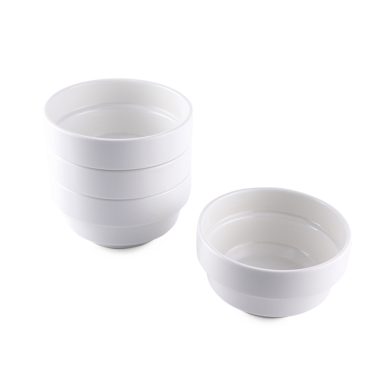 Porceletta Ivory Porcelain Round Stackable Soup Bowl - Al Makaan Store