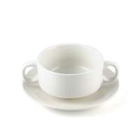 B2B Ivory Soup Cup with Handles & Saucer - Al Makaan Store