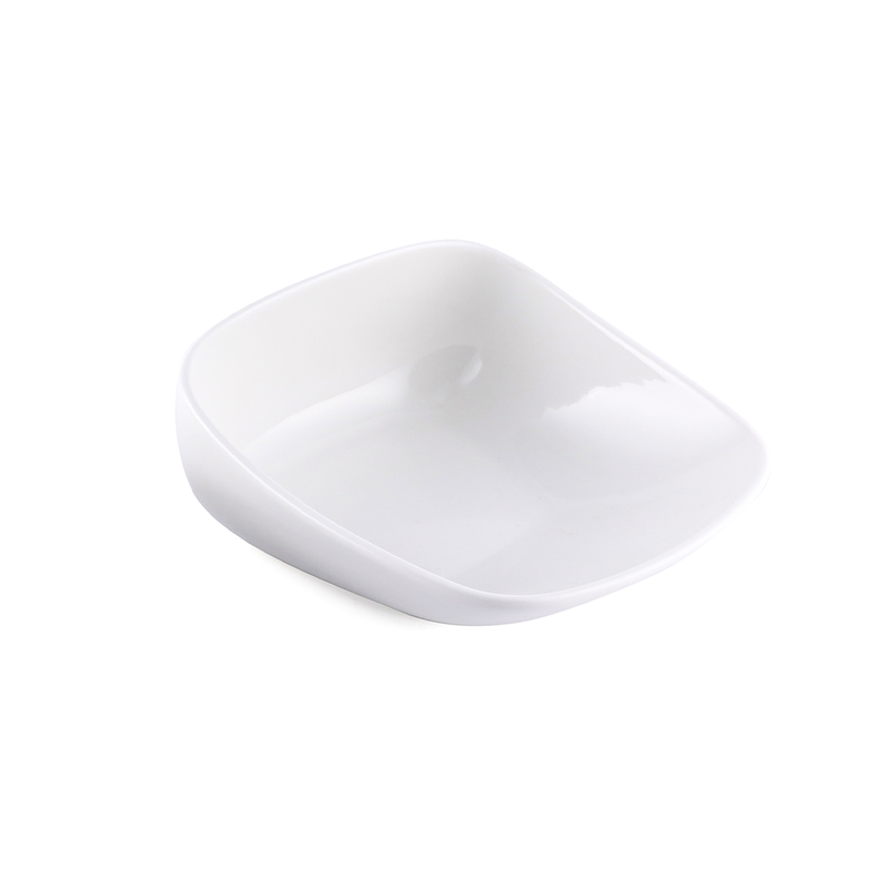 Porceletta Ivory Porcelain Square Slide Bowl 15 cm - Al Makaan Store