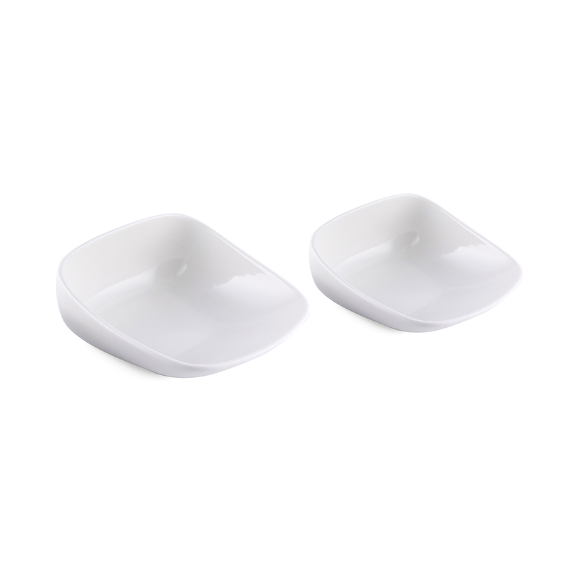 Porceletta Ivory Porcelain Square Slide Bowl 15 cm - Al Makaan Store