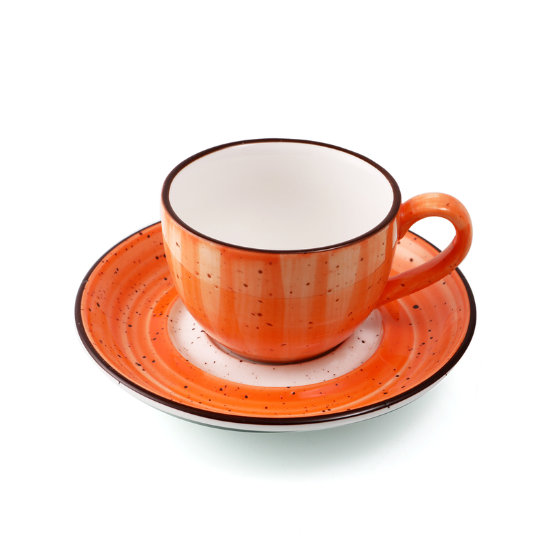 Porceletta Color Glaze Porcelain Coffee Cup & Saucer - Al Makaan Store