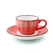 Porceletta Color Glaze Porcelain Coffee Cup & Saucer - Al Makaan Store