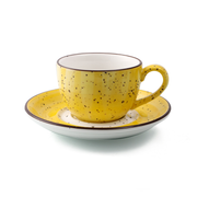 Porceletta Color Glaze Porcelain Coffee Cup & Saucer - Al Makaan Store