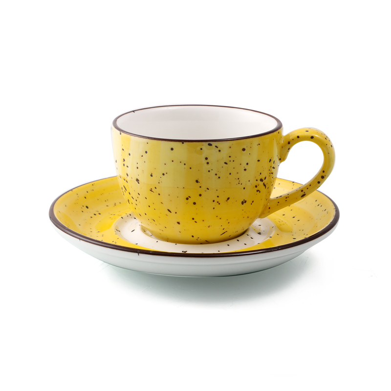 Porceletta Color Glaze Porcelain Coffee Cup & Saucer - Al Makaan Store