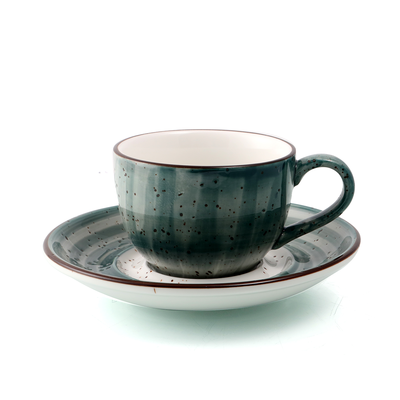 Porceletta Color Glaze Porcelain Coffee Cup & Saucer - Al Makaan Store