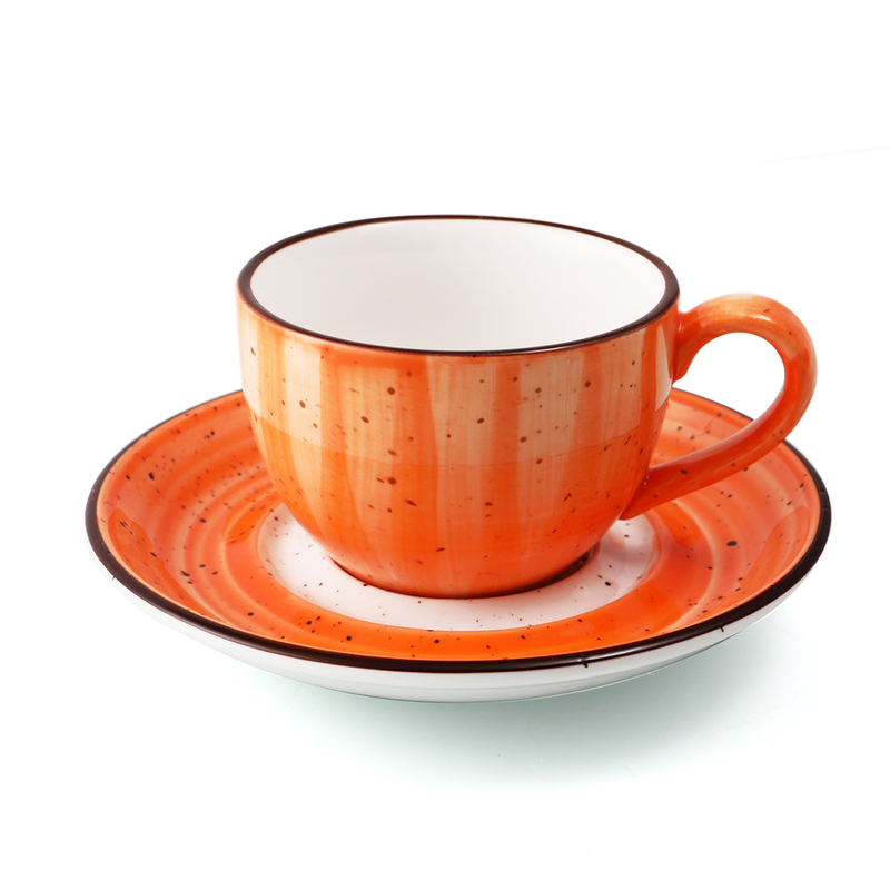 Porceletta Color Glaze Porcelain Coffee Cup & Saucer - Al Makaan Store