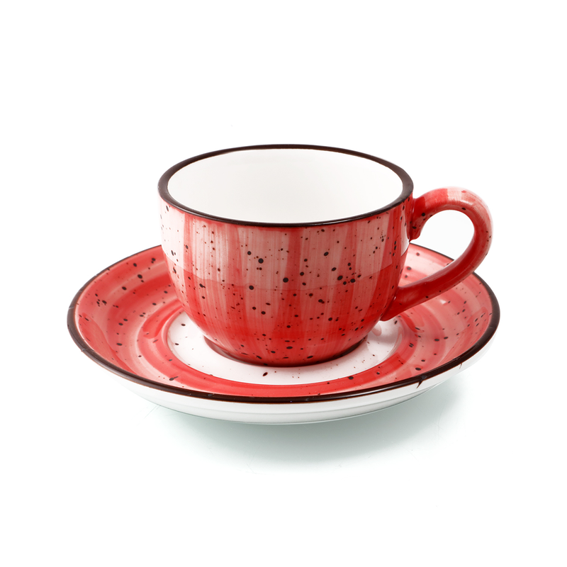 Porceletta Color Glaze Porcelain Coffee Cup & Saucer - Al Makaan Store