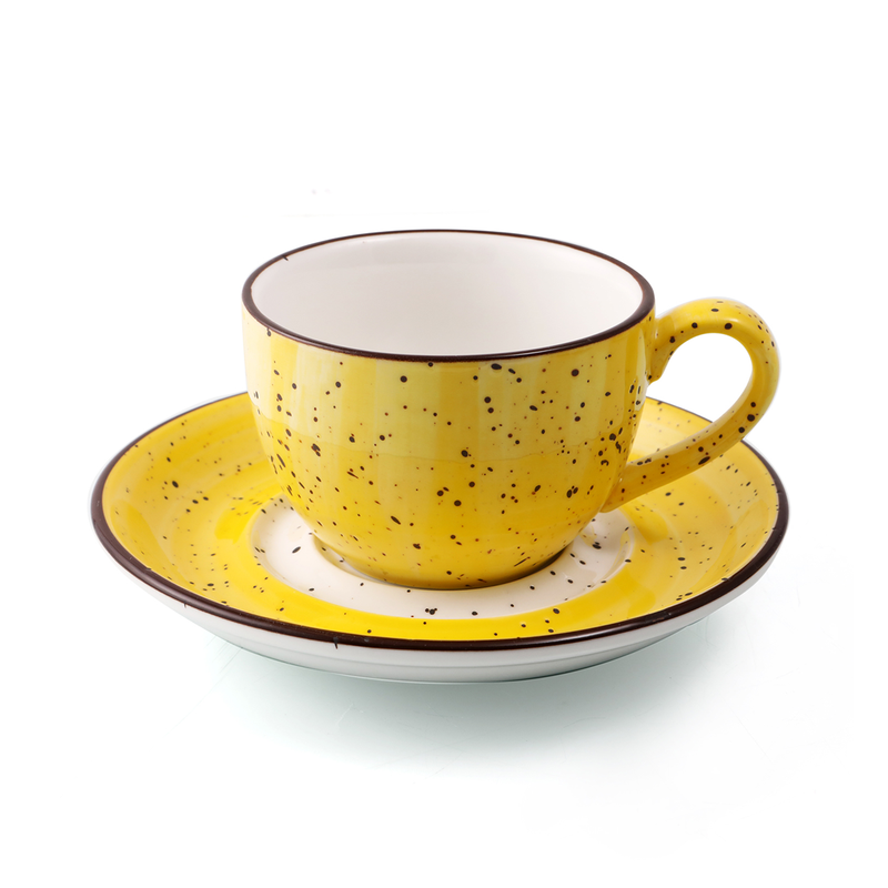 Porceletta Color Glaze Porcelain Coffee Cup & Saucer - Al Makaan Store