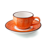 Porceletta Color Glaze Porcelain Coffee Cup & Saucer - Al Makaan Store