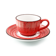 Porceletta Color Glaze Porcelain Coffee Cup & Saucer - Al Makaan Store