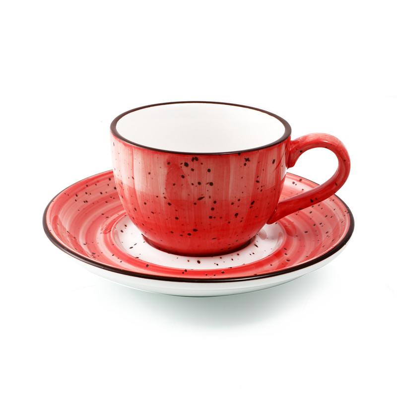 Porceletta Color Glaze Porcelain Coffee Cup & Saucer - Al Makaan Store