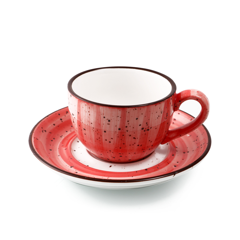 Porceletta Color Glaze Porcelain Coffee Cup & Saucer - Al Makaan Store