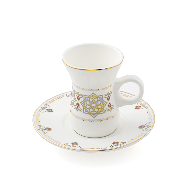 Porceletta Ivory Belly Tea Cup & saucer Set D02 - Al Makaan Store