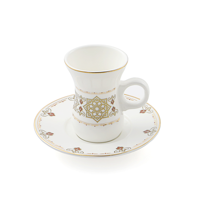 Porceletta Ivory Belly Tea Cup & saucer Set D02 - Al Makaan Store