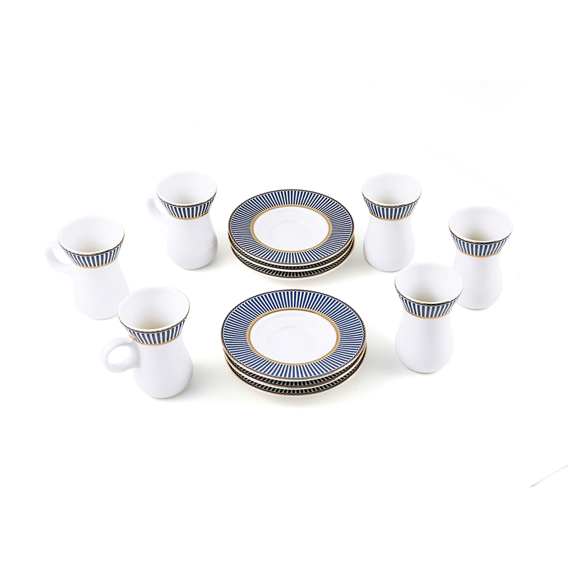 Porceletta Ivory Belly Tea Cup & saucer Set D07 - Al Makaan Store