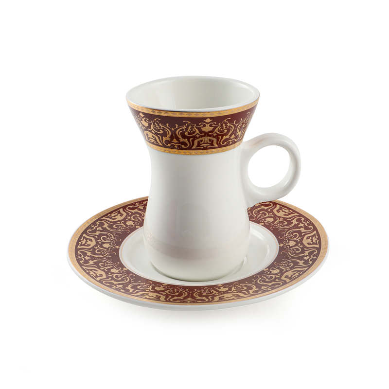 Porceletta Ivory Belly Tea Cup & saucer Set D08 - Al Makaan Store