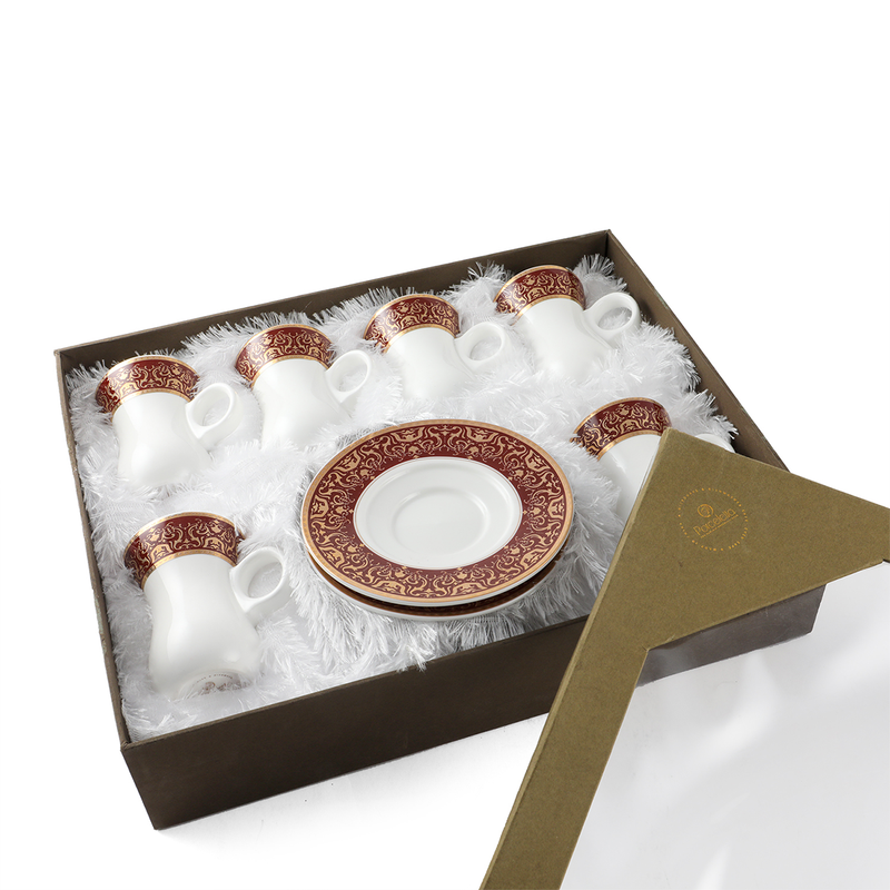 Porceletta Ivory Belly Tea Cup & saucer Set D08 - Al Makaan Store