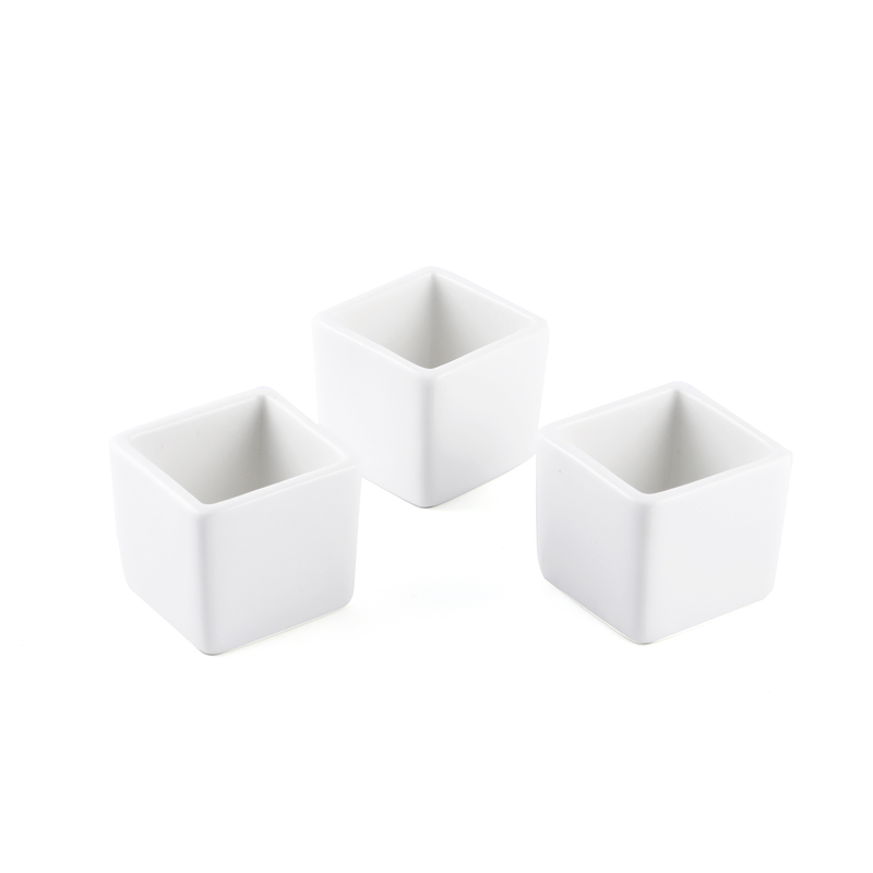 Porceletta Ivory Porcelain Square Bowl 5.4 cm - Al Makaan Store