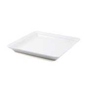 Porceletta Ivory Porcelain Square Plate Flat bottom - Al Makaan Store