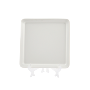 Porceletta Ivory Porcelain Square Plate Flat bottom - Al Makaan Store