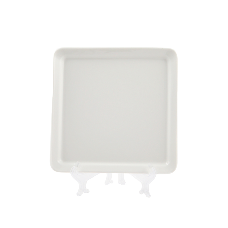 Porceletta Ivory Porcelain Square Plate Flat bottom - Al Makaan Store