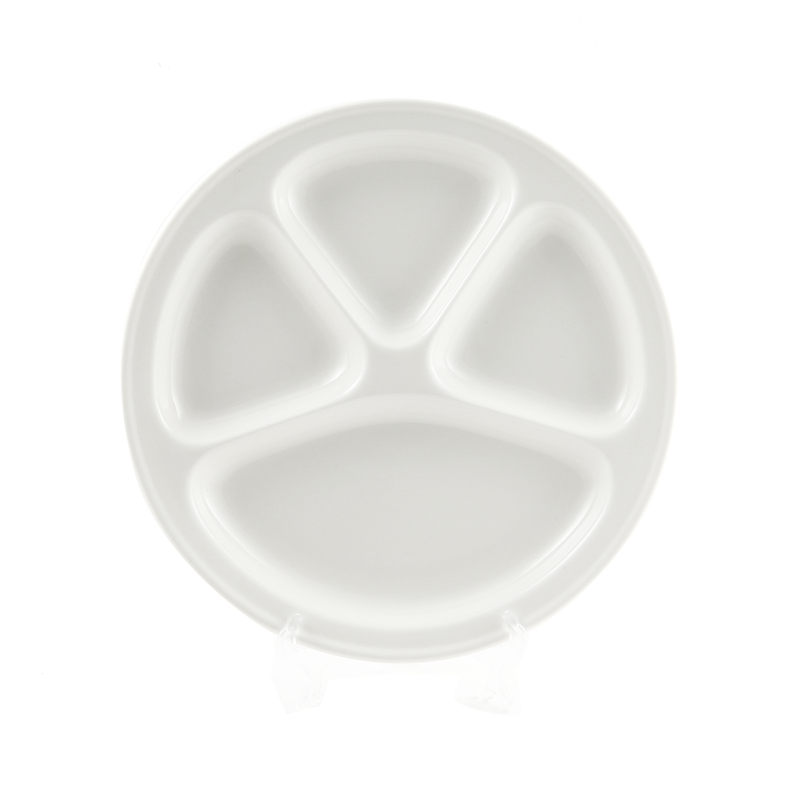 Porceletta Ivory Porcelain Divided Plate 10.5" - Al Makaan Store