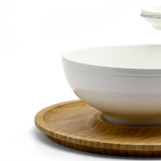 Porceletta Chip & Dip Porcelain  Stand with Bamboo - Al Makaan Store