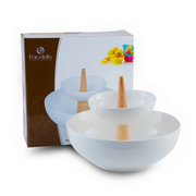 Porceletta 2 Tier Porcelain Bowl Serving Set - Al Makaan Store