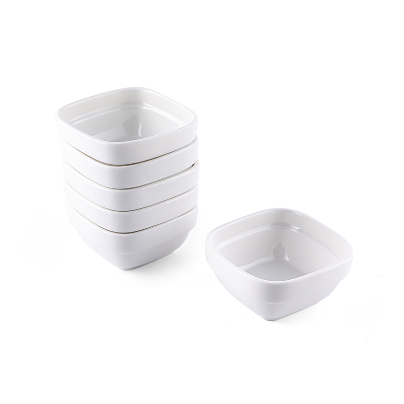 Porceletta Ivory Porcelain Square Bowl 2.8" - Al Makaan Store