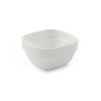 Porceletta Ivory Porcelain Square Stackable Mezza Bowl - Al Makaan Store
