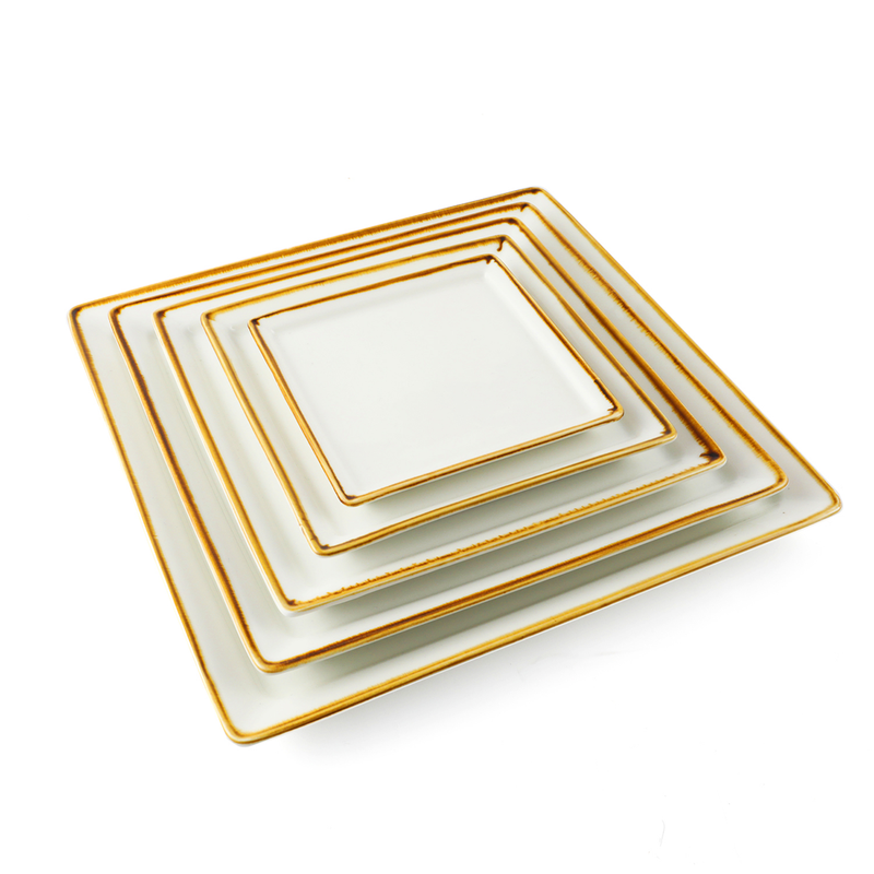 Porceletta Mocha Porcelain Square Plate - Al Makaan Store