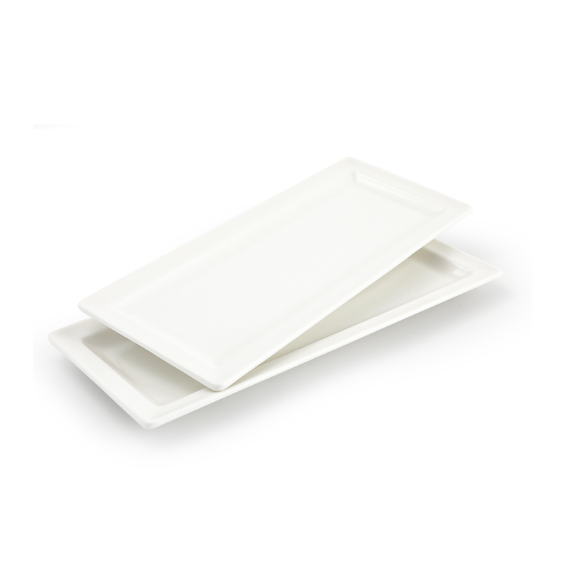 Porceletta Ivory Porcelain Rectangular Plate 29*12 cm - Al Makaan Store