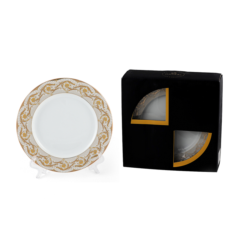 Porceletta 6 Piece Porcelain Dinner VIP Plate Set - Al Makaan Store