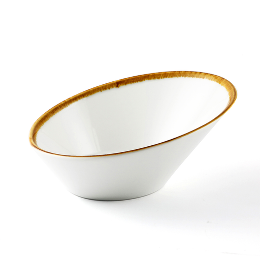 Porceletta Mocha Porcelain Boat Bowl 16 cm - Al Makaan Store