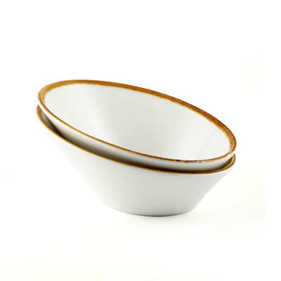 Porceletta Mocha Porcelain Boat Bowl 16 cm - Al Makaan Store