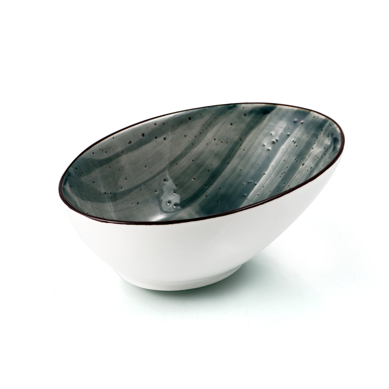 Porceletta Color Glaze Porcelain Boat Bowl 18 cm - Al Makaan Store