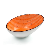 Porceletta Color Glaze Porcelain Boat Bowl 18 cm - Al Makaan Store
