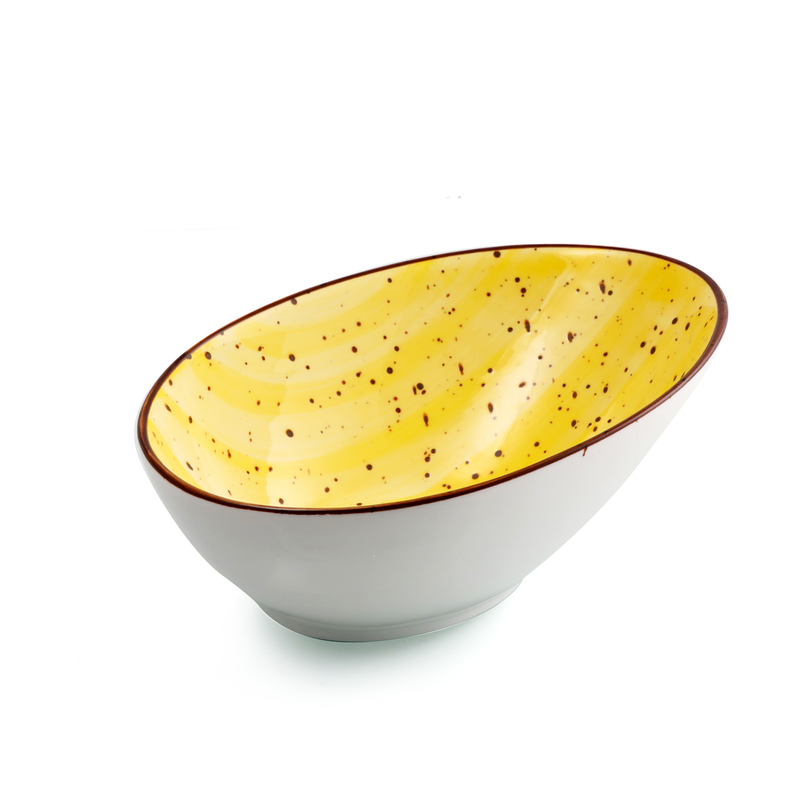 Porceletta Color Glaze Porcelain Boat Bowl 18 cm - Al Makaan Store